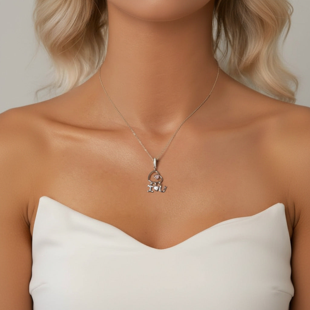 Pink Heart Charms & Pendant-Black Diamonds New York