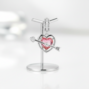 Pink Heart & Cupid's Arrow Charm-Black Diamonds New York