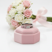 Pink Tree Camo Titanium Wedding Band with Diamond Option-Black Diamonds New York