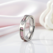 Pink Tree Camo Titanium Wedding Band with Diamond Option-Black Diamonds New York