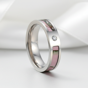 Pink Tree Camo Titanium Wedding Band with Diamond Option-Black Diamonds New York