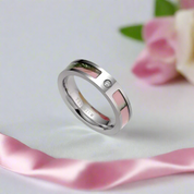 Pink Tree Camo Titanium Wedding Band with Diamond-Black Diamonds New York