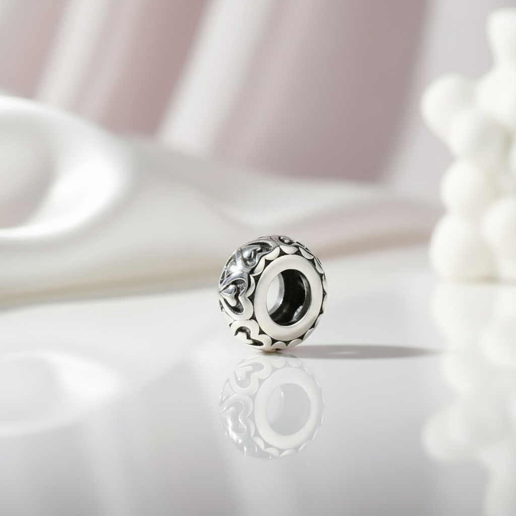 Pinky Swear Flower Lace & Heart Charm-Black Diamonds New York