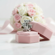 Pinky Swear Flower Lace & Heart Charm-Black Diamonds New York