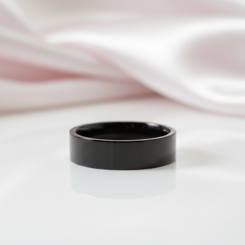 Plain Black Men's Ring-Black Diamonds New York