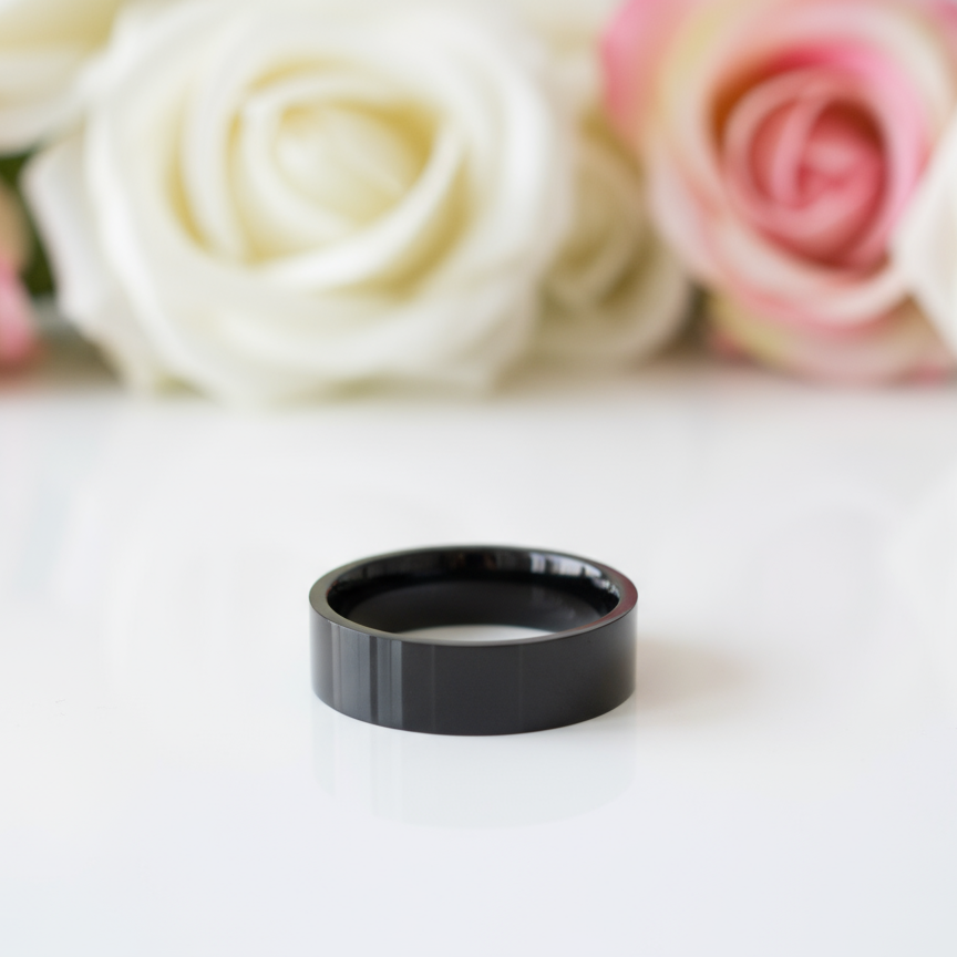 Plain Black Men's Ring-Black Diamonds New York