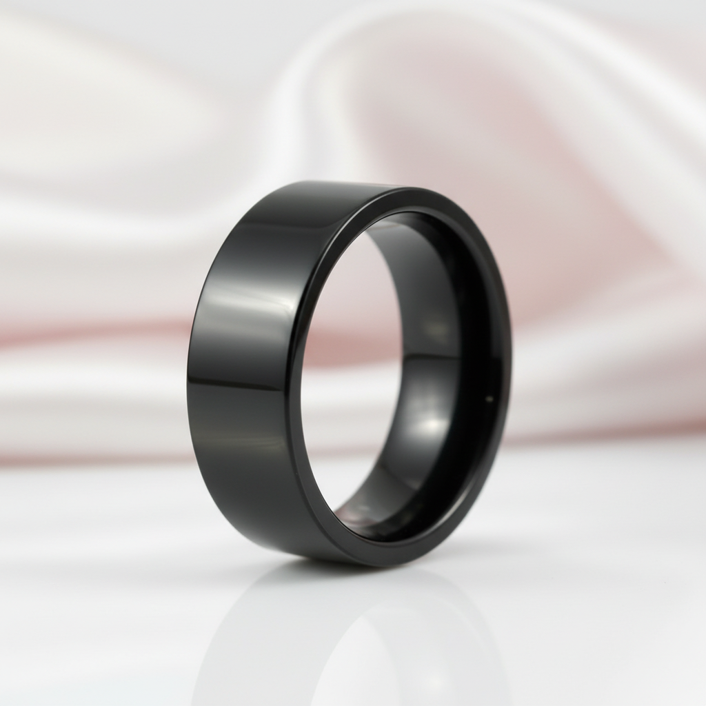 Plain Black Men's Ring-Black Diamonds New York
