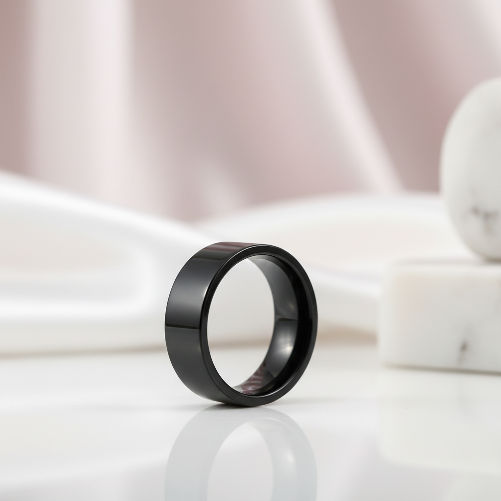 Plain Black Men's Ring-Black Diamonds New York