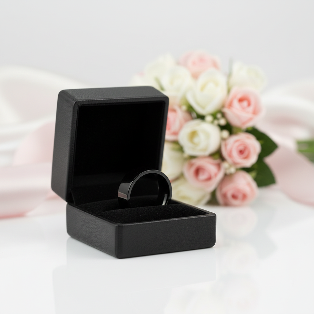 Plain Black Men's Ring-Black Diamonds New York