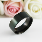 Plain Black Solid Stainless Steel Men's Ring-Black Diamonds New York