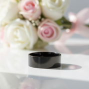 Plain Black Solid Stainless Steel Men's Ring-Black Diamonds New York