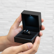 Plain Black Solid Stainless Steel Men's Ring-Black Diamonds New York