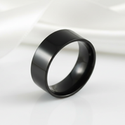 Plain Black Solid Stainless Steel Men's Ring-Black Diamonds New York