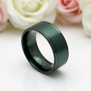 Plain Black Solid Stainless Steel Men's Ring-Black Diamonds New York