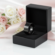 Plain Black Solid Stainless Steel Men's Ring-Black Diamonds New York