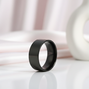Plain Black Solid Stainless Steel Men's Ring-Black Diamonds New York