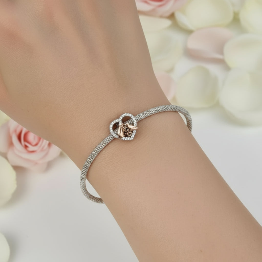 Playful Pet Kissing Cat Charm-Black Diamonds New York