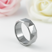 Polish Light-Reflective Tungsten Band Men's Ring-Black Diamonds New York