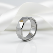 Polish Light-Reflective Tungsten Band Men's Ring-Black Diamonds New York