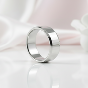 Polish Light-Reflective Tungsten Round Band Men's Ring-Black Diamonds New York
