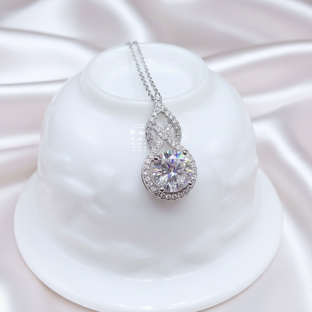 Pouring Shiny Diamond Necklace-Black Diamonds New York