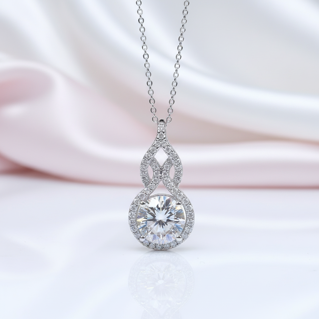 Pouring Shiny Diamond Option Necklace-Black Diamonds New York