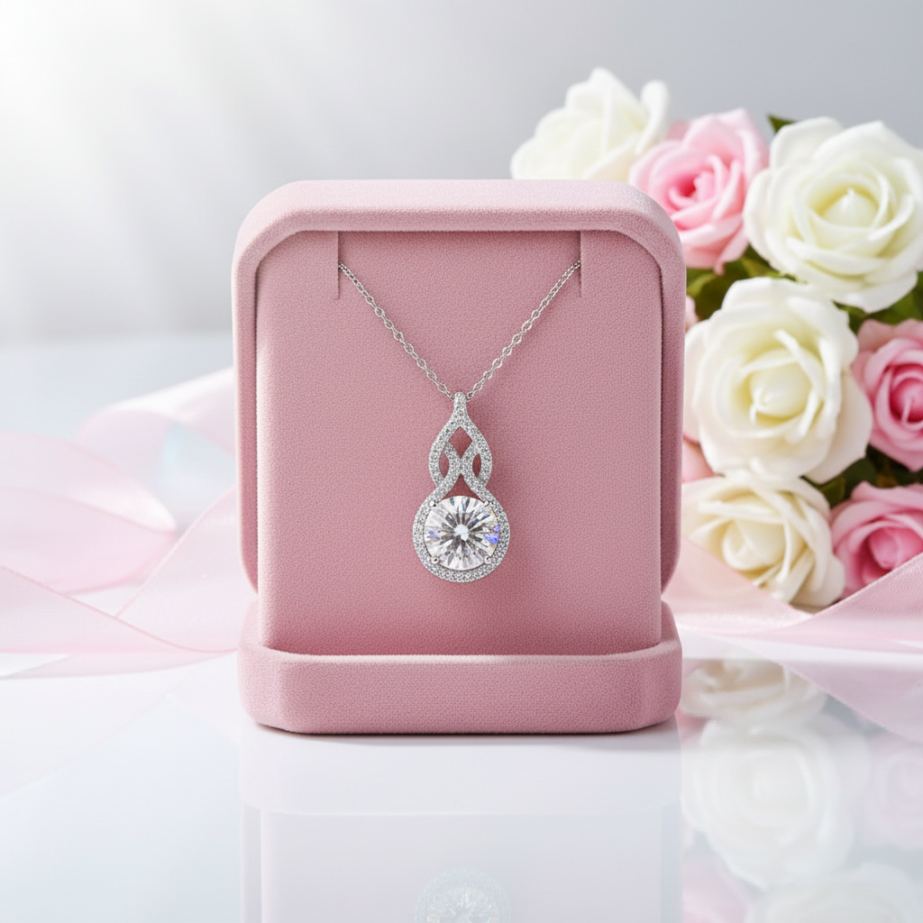 Pouring Shiny Diamond Option Necklace-Black Diamonds New York