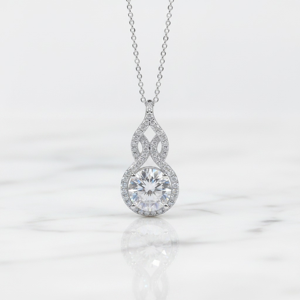 Pouring Shiny Diamond Option Necklace-Black Diamonds New York