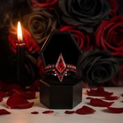 Power- Colorless Kite-Shaped Diamond 14k White Gold Unique Ring-Black Diamonds New York