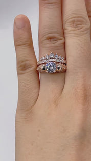 You're My Forever- 1.25 Carat Round Cut Diamond Option Skulls Promise Ring Set