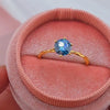 1.0 Ct Round Cut Blue Diamond Engagement Ring