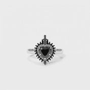 Against All Odds- Heart Shape Diamond Gothic Engagement Ring