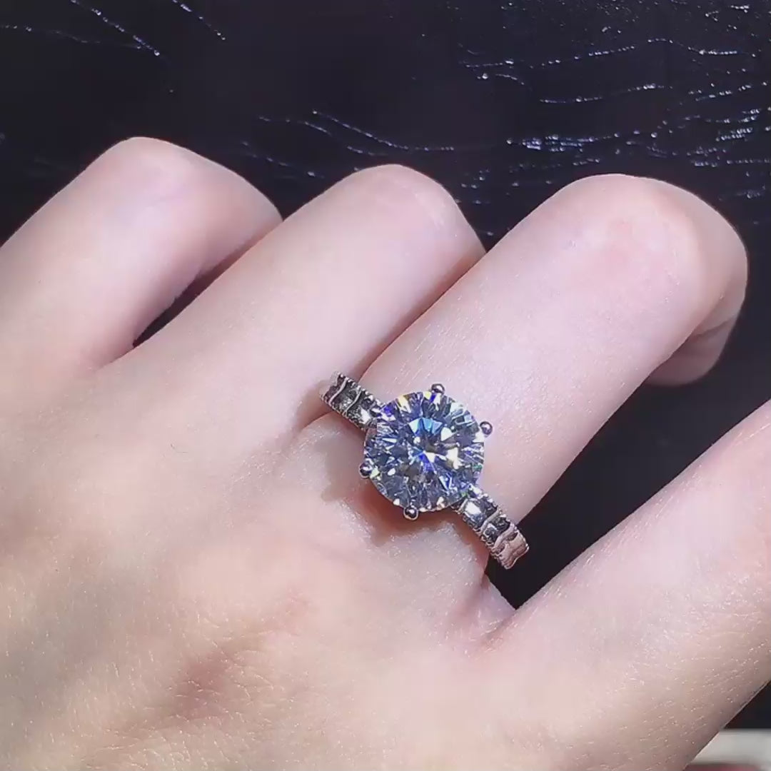 3ct Perfect Cut Diamond Option Square Arm Ring