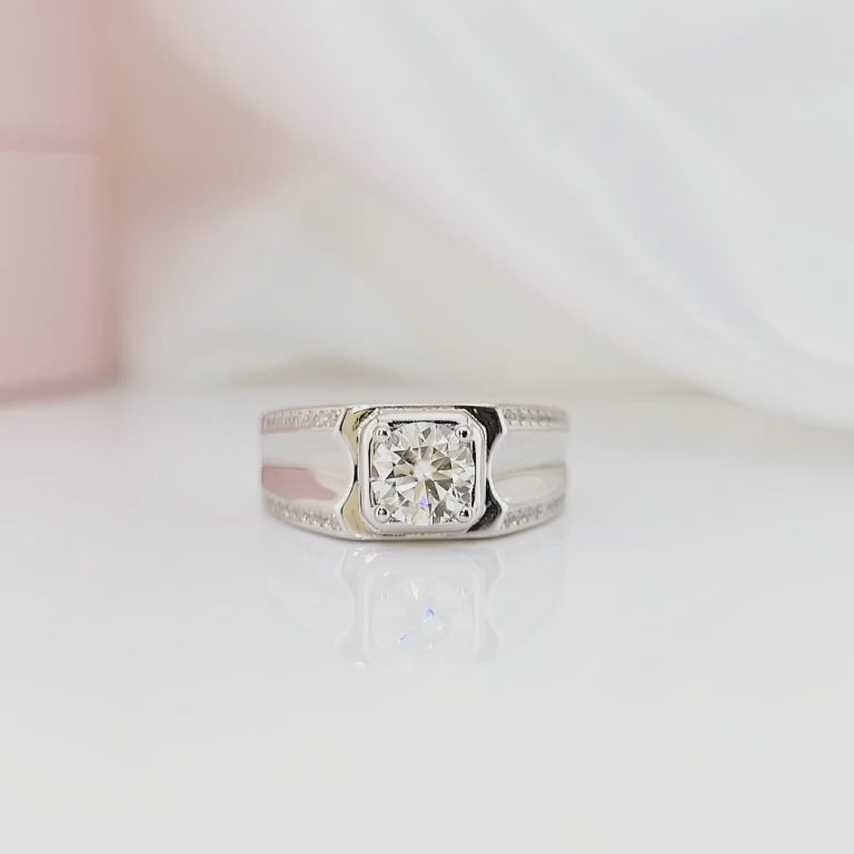 1.0 Ct Round Cut D Color Diamond Option Wedding Band