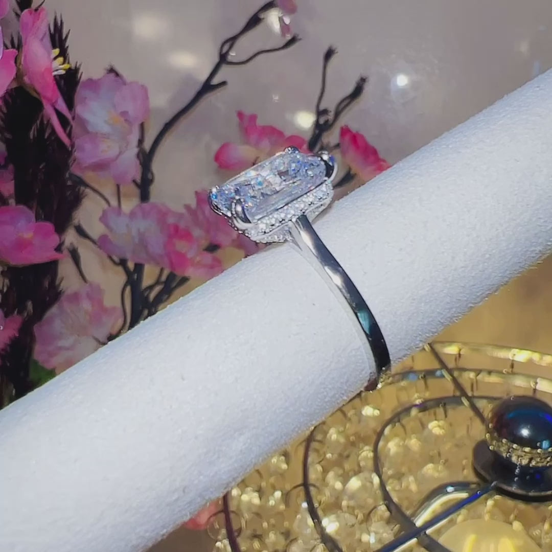 Classic Radiant Cut Diamond Option Solitaire Engagement Ring