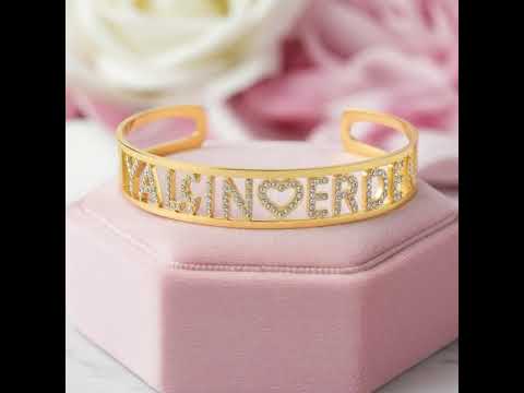 Hallow Custom Adjustable Name Bracelet With Diamond Option