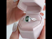 1.3Ct Oval Cut Natural Moss Agate Twist Engagement Ring
