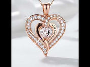 Heart-cut Gemstone I Love You Engraved Heart-shaped Birthstone Necklace