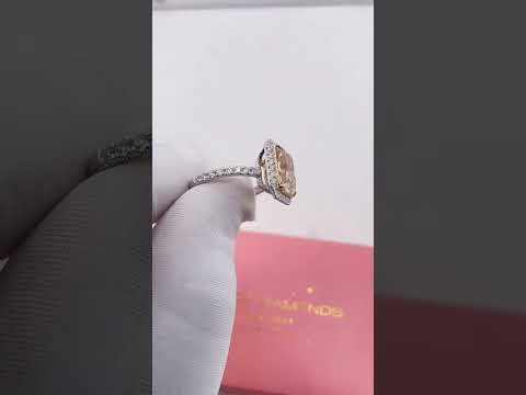 4.0 ct Light Yellow Radiant Cut Diamond Option Engagement Ring in 14k White Gold