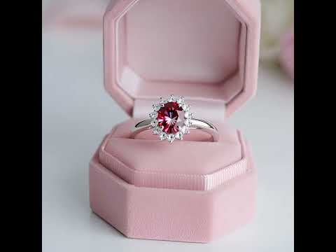 Oval Cut Ruby Engagement Ring
