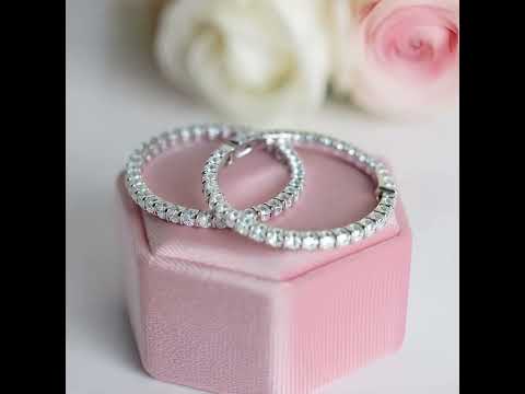 2.5mm Full Diamond Hoop Earrings