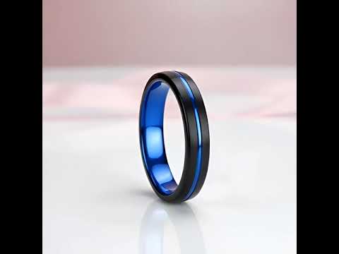 Two-Tone Groove Tungsten Men's Wedding Band