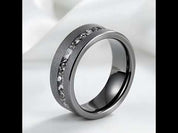 Sanded 8mm Black Tungsten Wedding Band