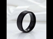 8mm Men's Classic Black Stainless Steel Wedding Band