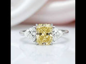 3.0ctw Yellow Radiant Cut Diamond Option Three-Stone Engagement Ring