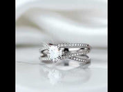 1.0 ct Round Diamond Criss Cross Engagement Ring