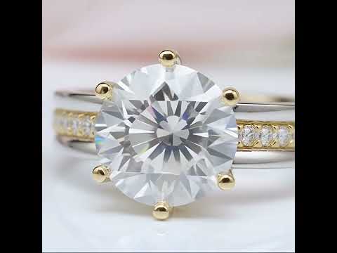 Yellow Gold Sparkling Diamond Option Engagement Ring