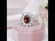 3.0 Ct Oval Cut Diamond Option Halo Engagement Ring