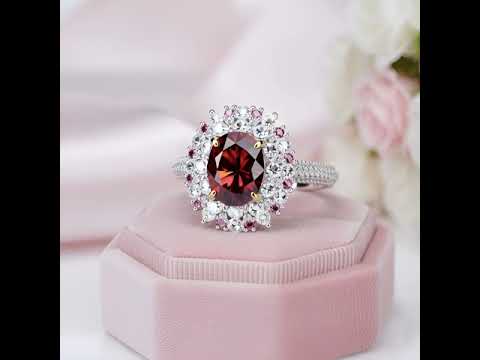 3.0 Ct Oval Cut Diamond Option Halo Engagement Ring
