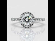 1 Carat Round Halo Diamond Option Ring